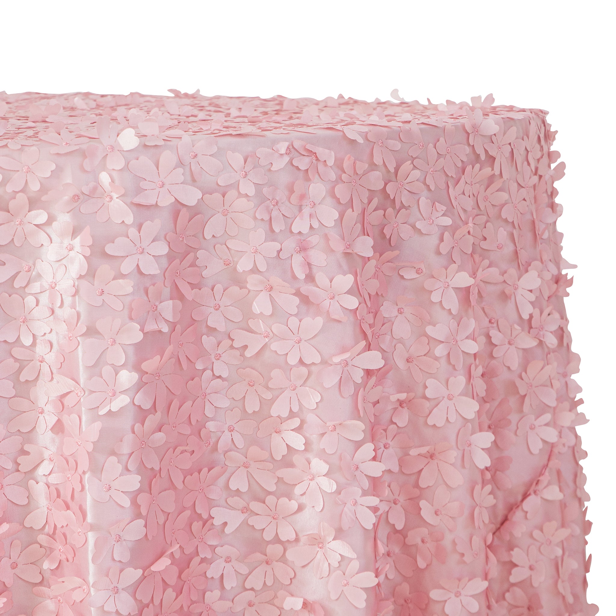 Pink Fall Tablecloth Flower Petal Taffeta Round 115