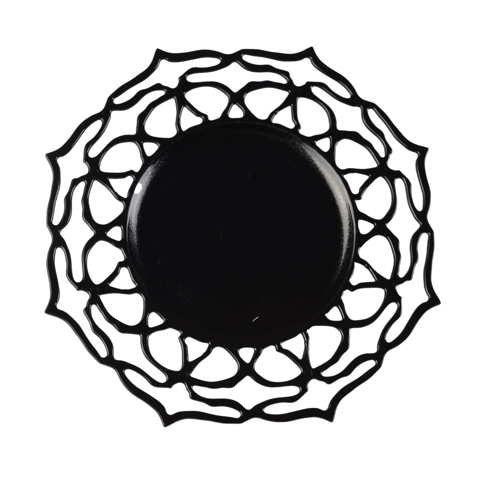 Acrylic Beaded 13 Round Charger Plate - Black Trim