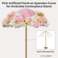 Pink Artificical Floral on Spandex Cover for Umbrella Centerpiece Stand - CV Linens