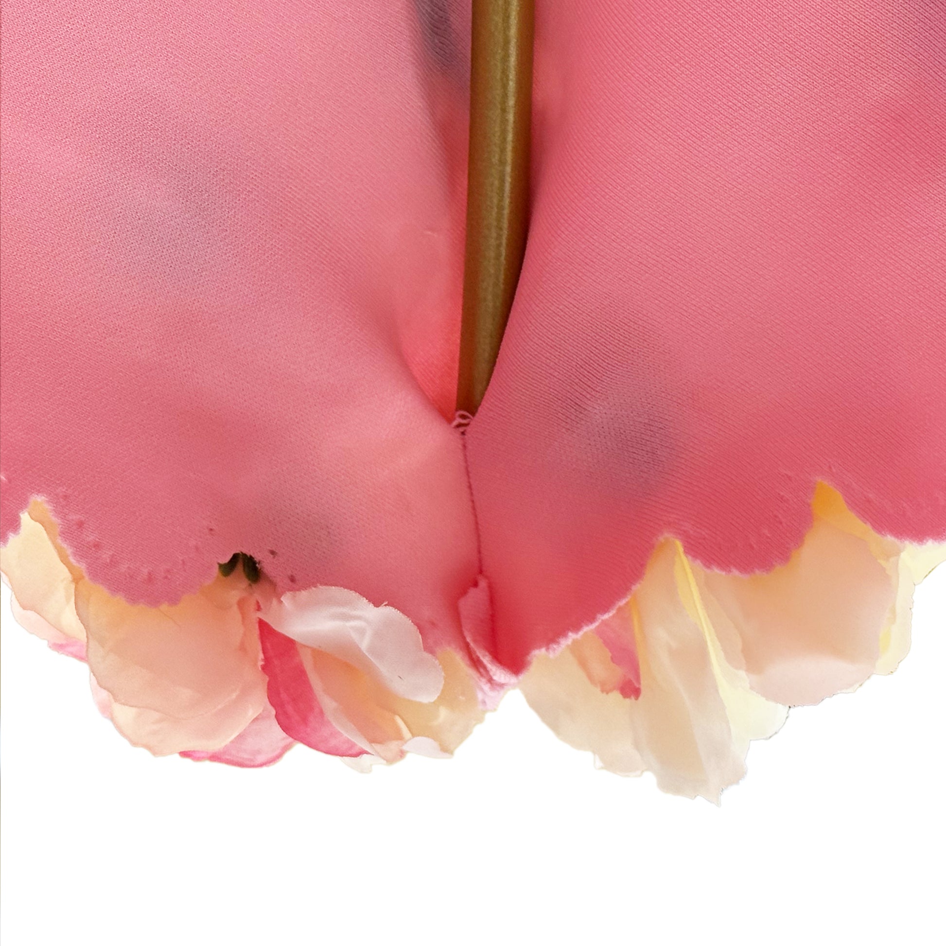 Pink Artificial Floral on Spandex Cover for Umbrella Centerpiece Stand pocket view