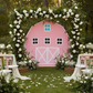 Pink Barn Printed Backdrop Spandex Cover