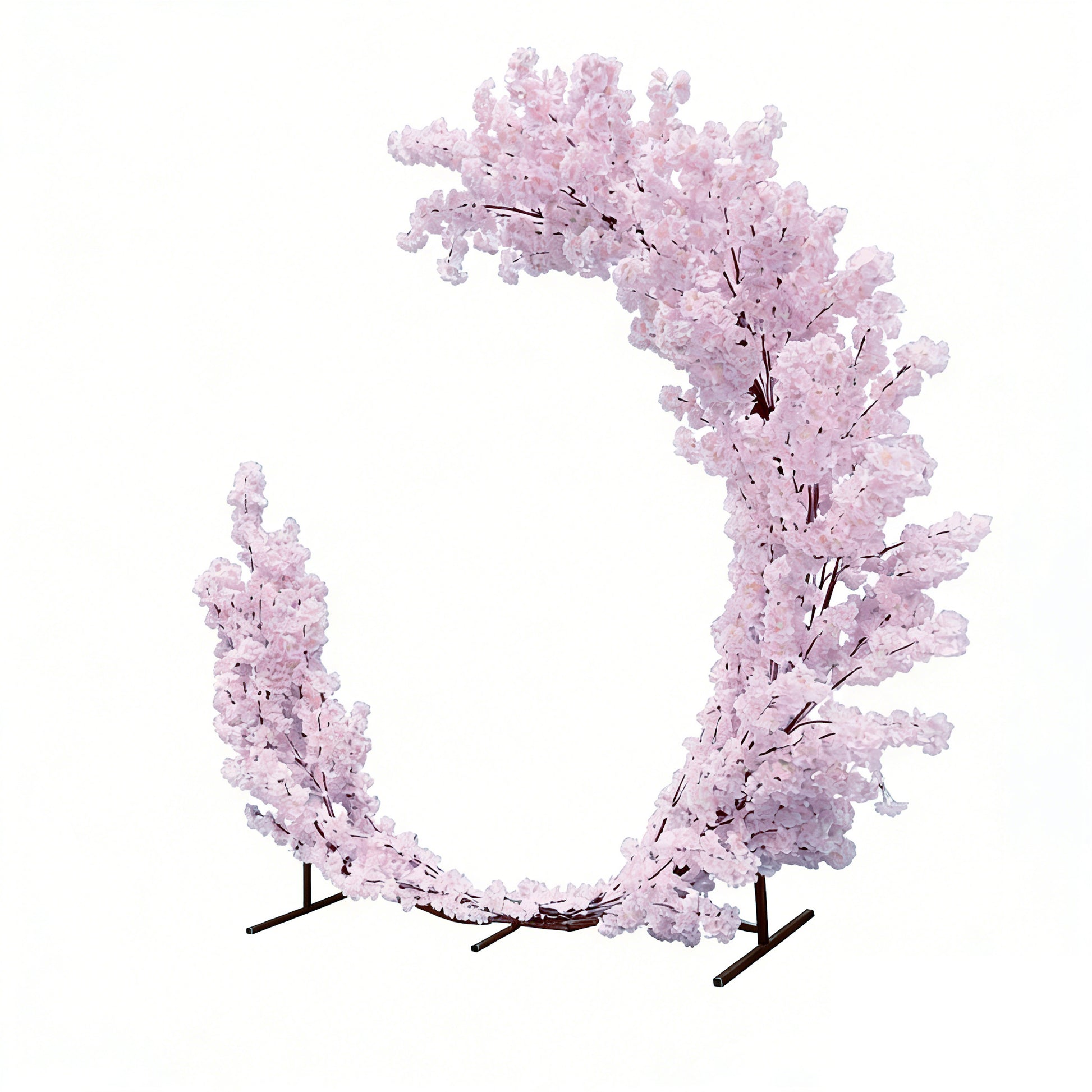 Pink Cherry Blossom Crescent Arch Backdrop angled view