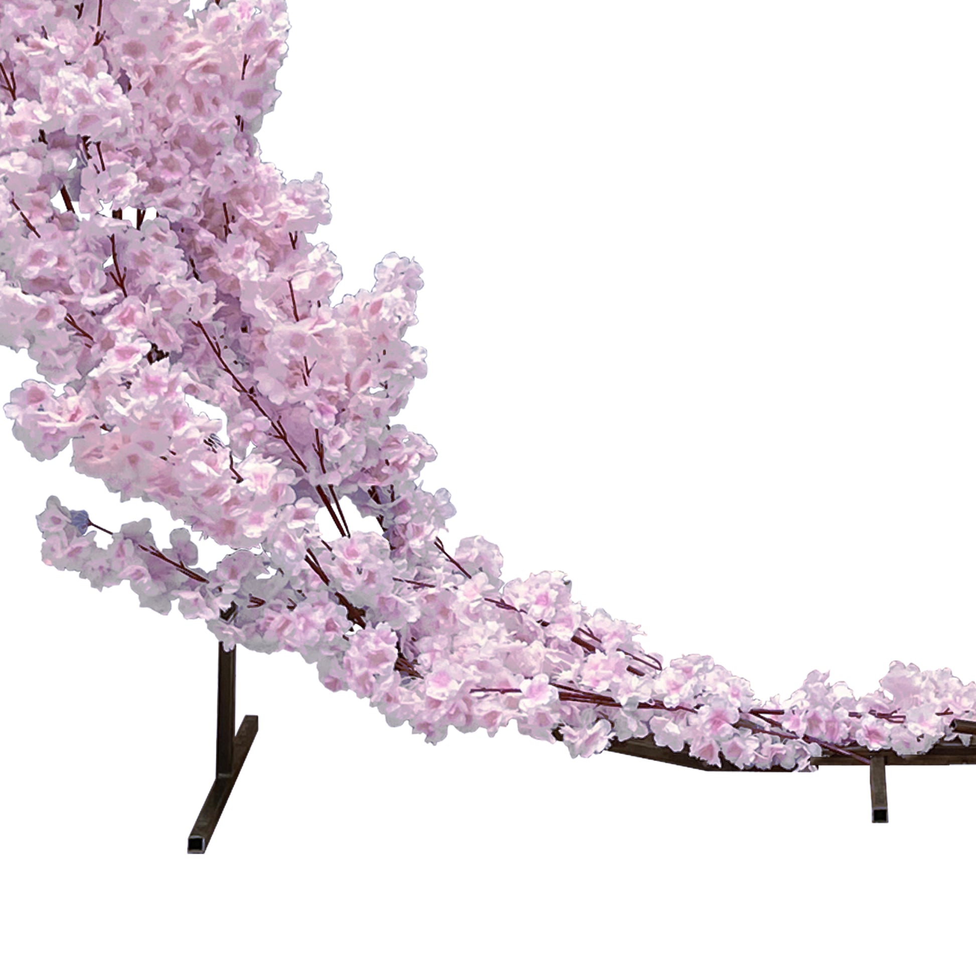 Pink Cherry Blossom Crescent Arch Backdrop bottom close up