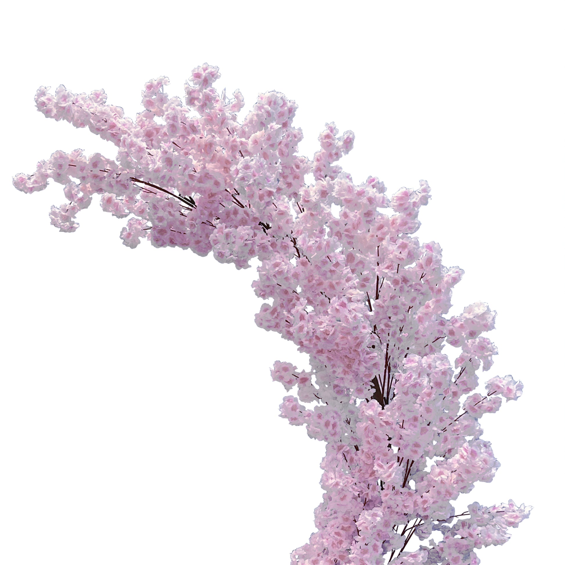 Pink Cherry Blossom Crescent Arch Backdrop top corner view