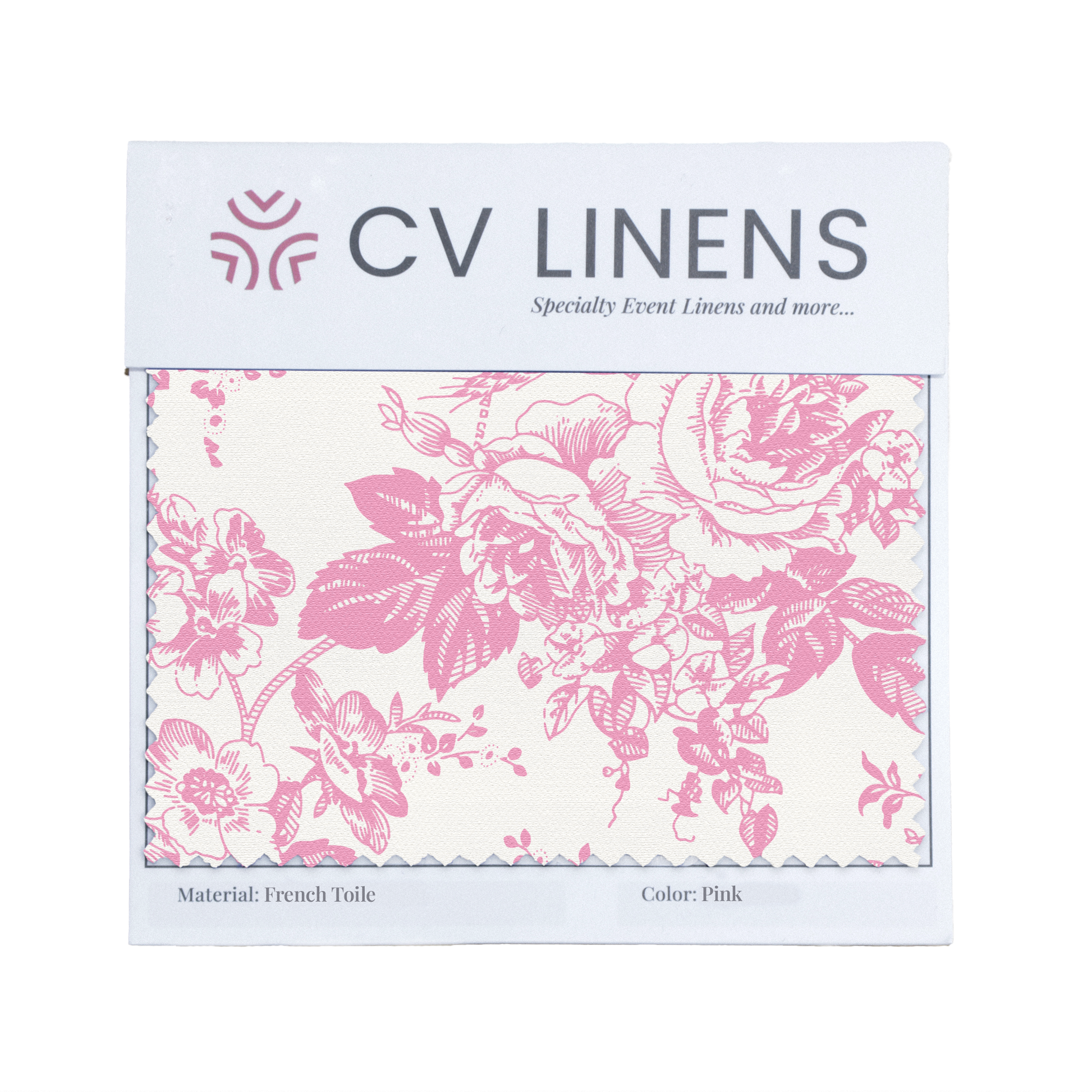 Pink French Toile Swatch Card
