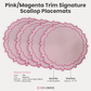 4pc/set Signature Scallop Placemats Pink/Magenta Trim infographic