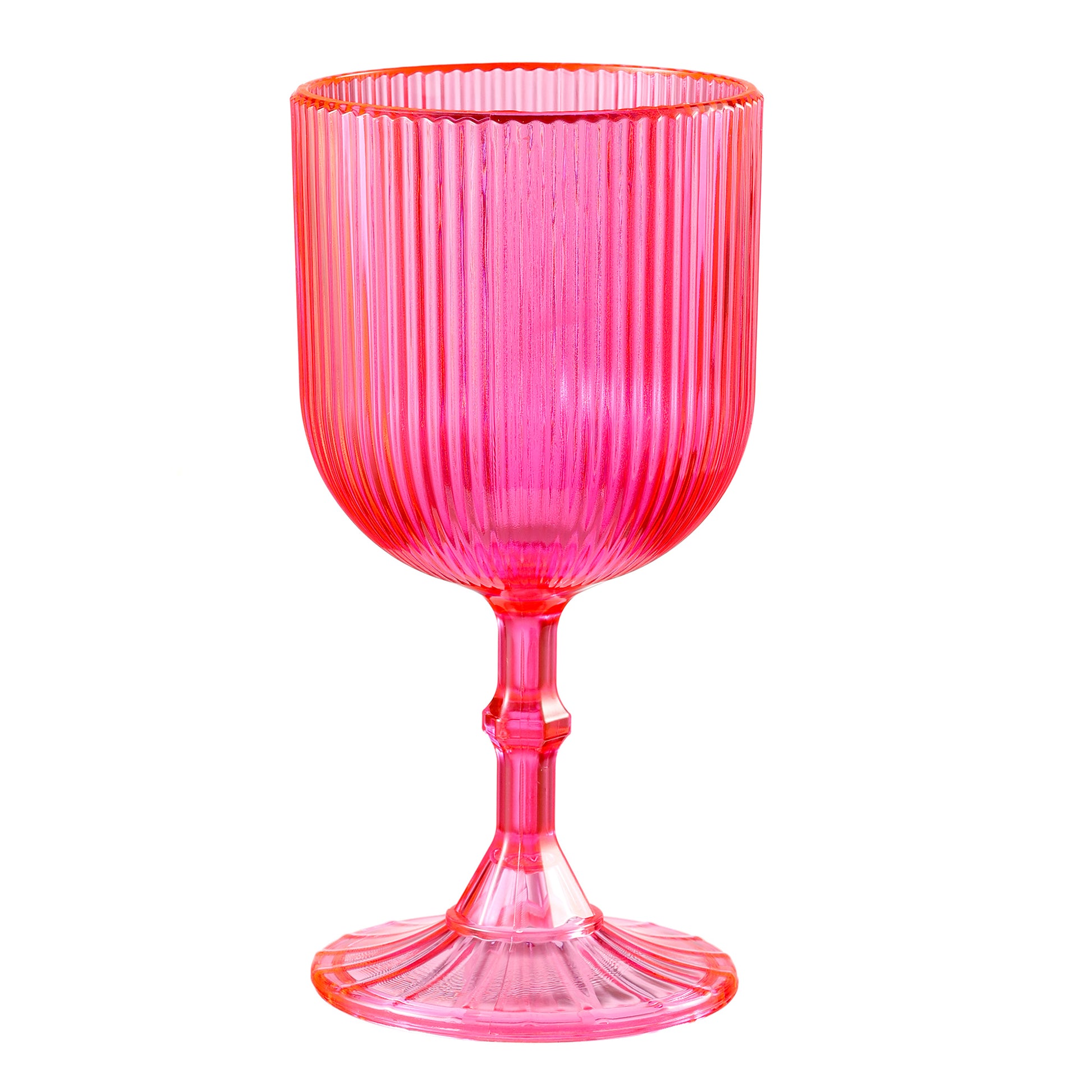 Pink Acrylic 11oz Wine Goblets Ripple Design (6 pcs/pk) - CV Linens