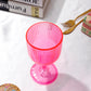 Pink Acrylic 11oz Wine Goblets Ripple Design (6 pcs/pk)