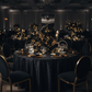 gala night with Pintuck 120" Round Tablecloth - Black