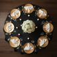 top view of Pintuck 120" Round Tablecloth - Black