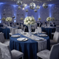 indoor new year's eve silver gala with Pintuck 120" Round Tablecloth - Navy Blue