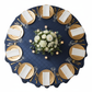 top view of Pintuck 120" Round Tablecloth - Navy Blue