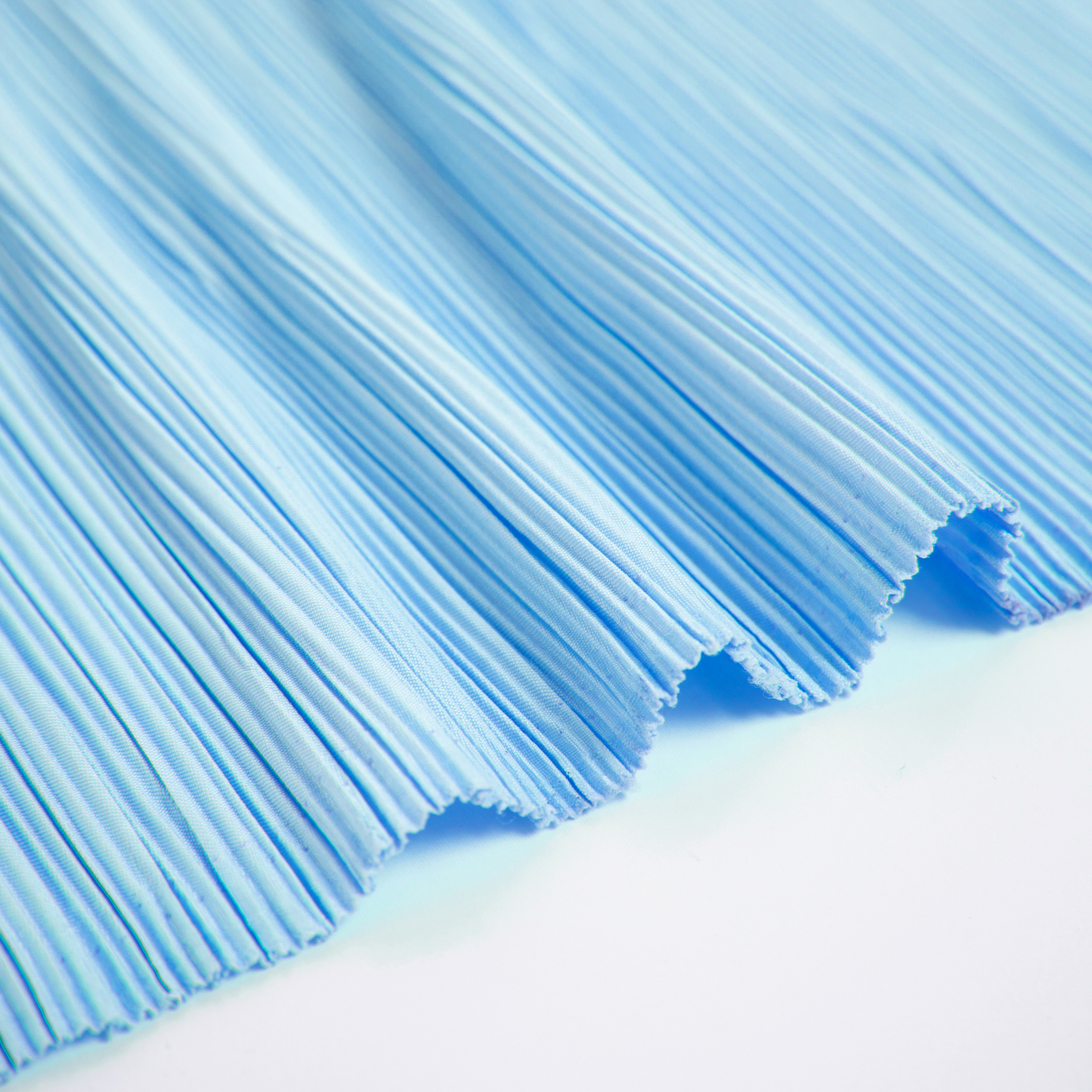 Pleated Crinkle DIY Textured Fabric 10 yards - Baby Blue
