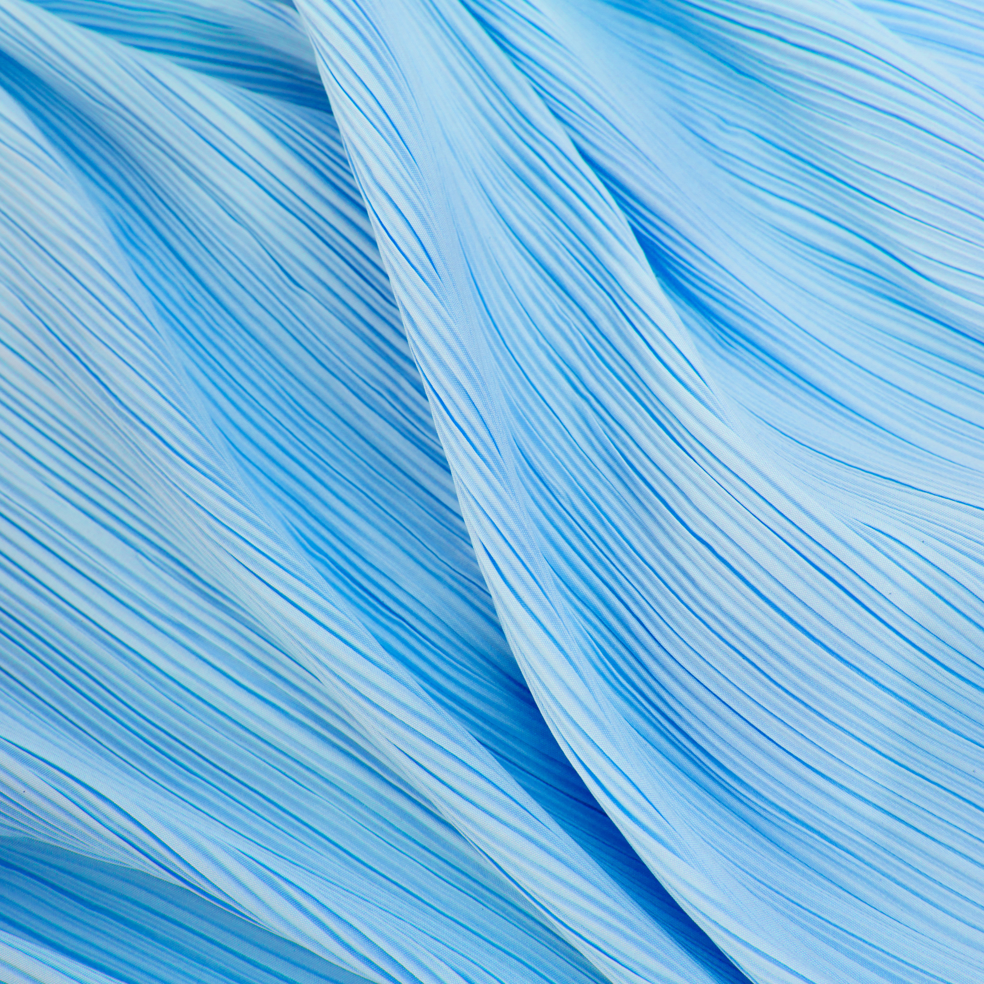 Pleated Crinkle DIY Textured Fabric 10 yards - Baby Blue
