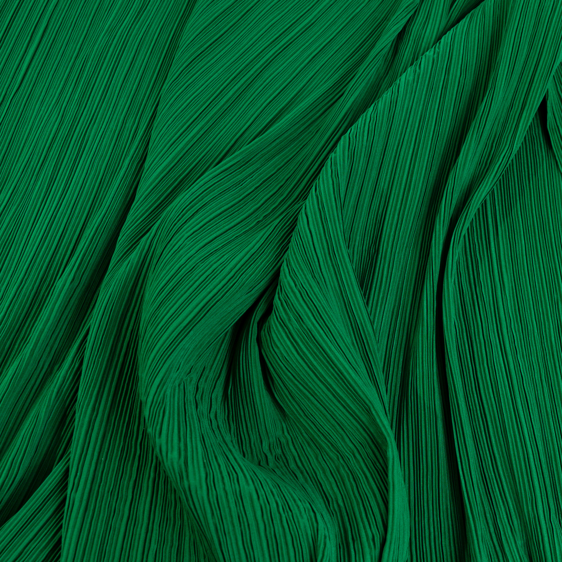 Pleated Crinkle DIY Textured Fabric 10 yards - Emerald Green
