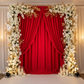Poly Premier Fire Retardant (FR) 10ft H x 60" W drape/backdrop - Red | flower premade runner | 