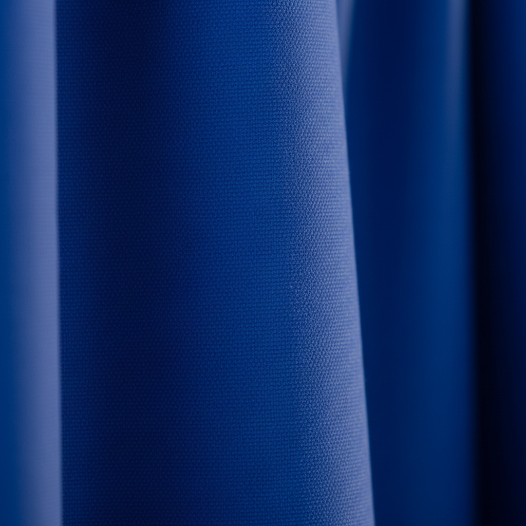 Poly Premier Fire Retardant (FR) 12ft H x 60" W drape/backdrop - Royal Blue close up detail 