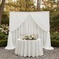 garden sweetheart table Poly Premier Fire Retardant (FR) 12ft H x 60" W drape/backdrop - White