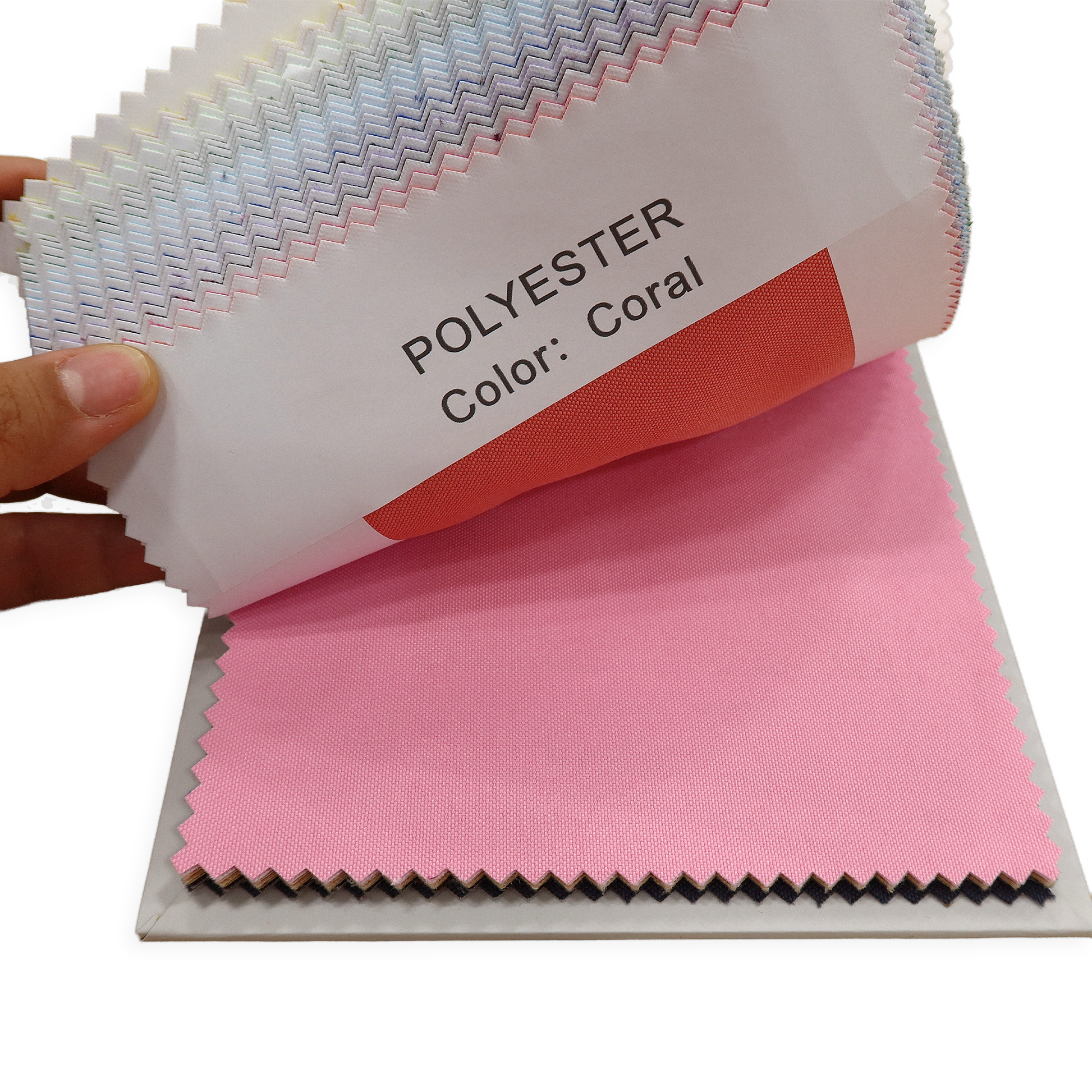Polyester Swatch Booklet showing swatch labeling