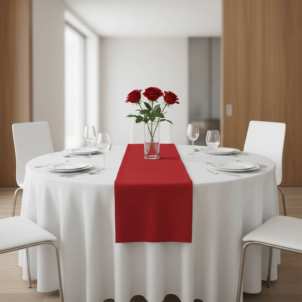 Polyester Table Runner - Apple Red