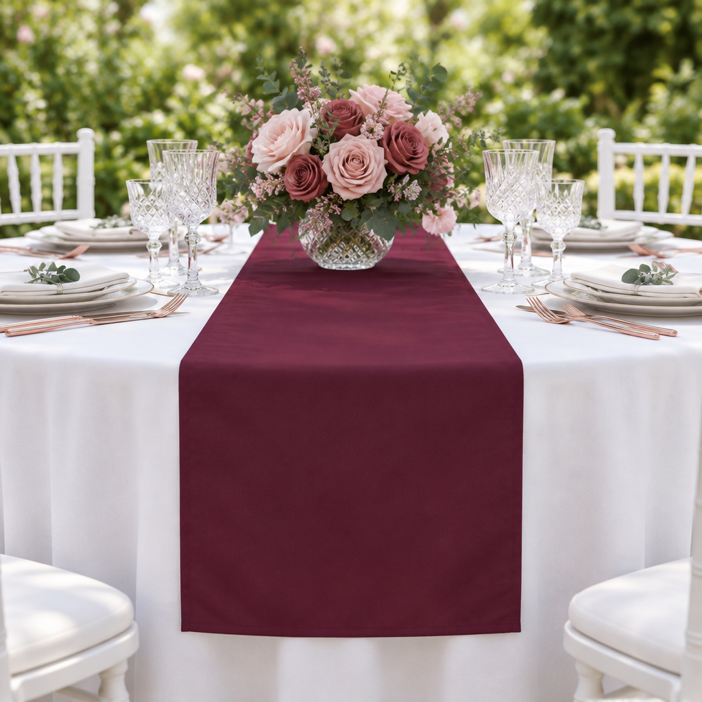 Polyester Table Runner - Cabernet