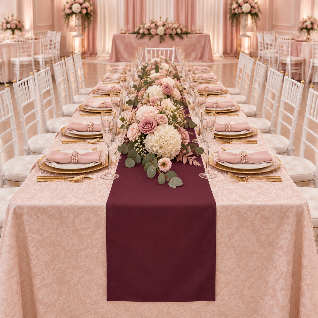Polyester Table Runner - Cabernet