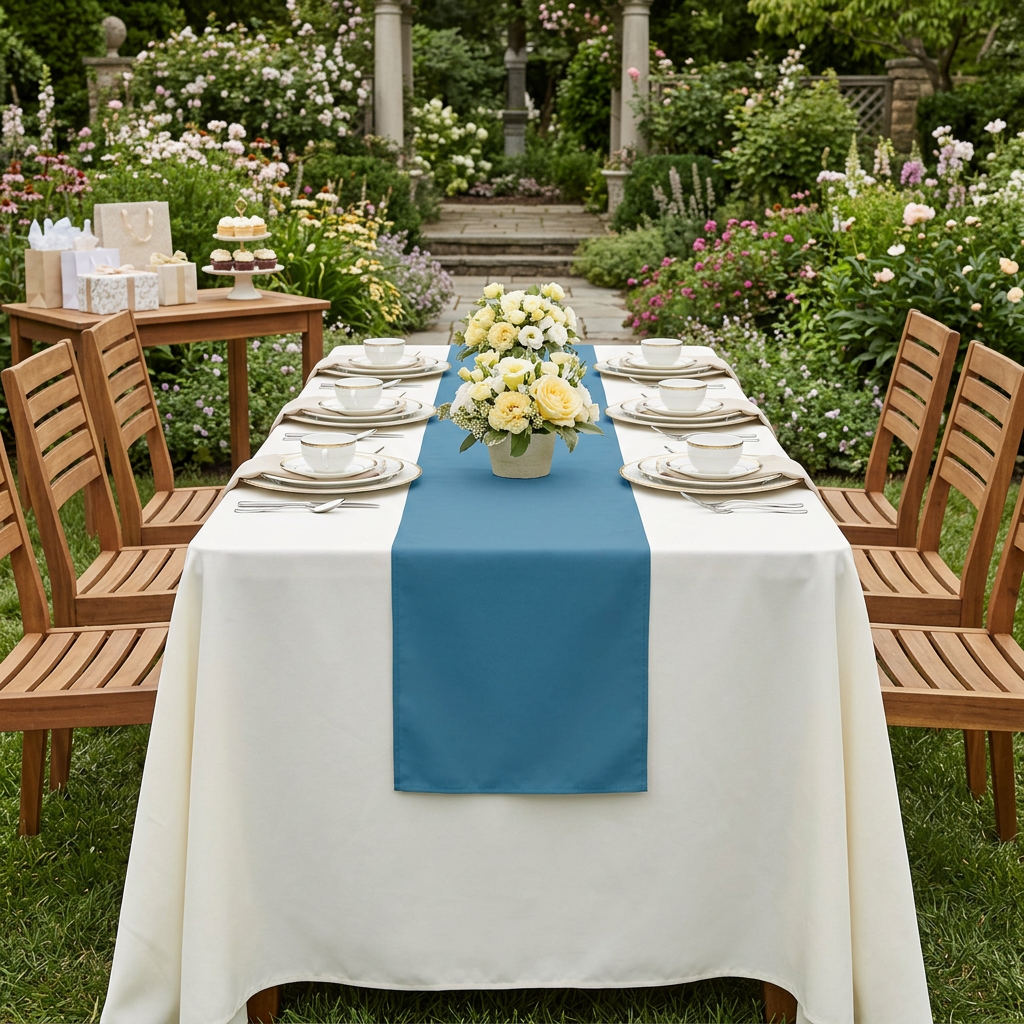 Steele blue runner baby shower luncheon