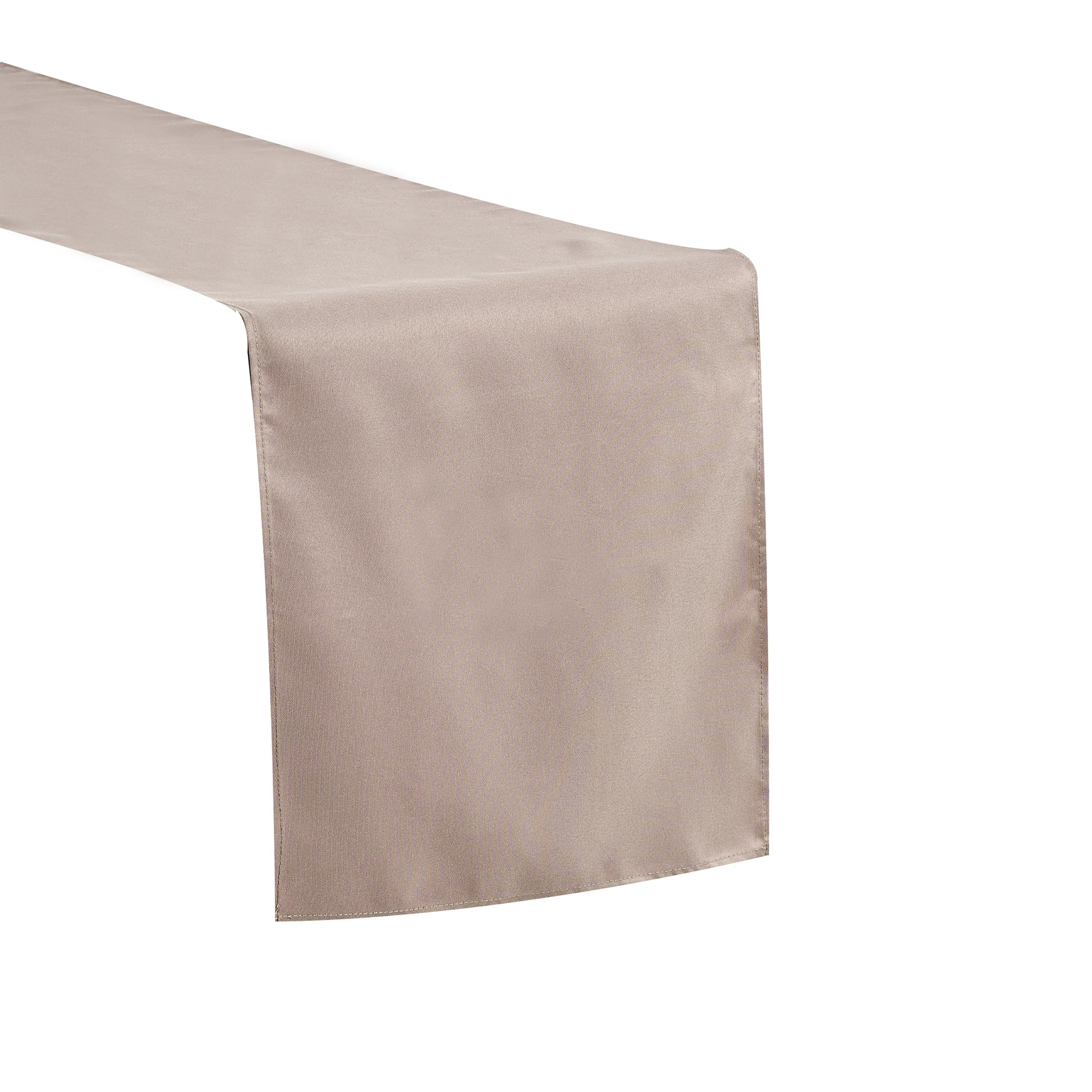 Polyester Table Runner Taupe angled view