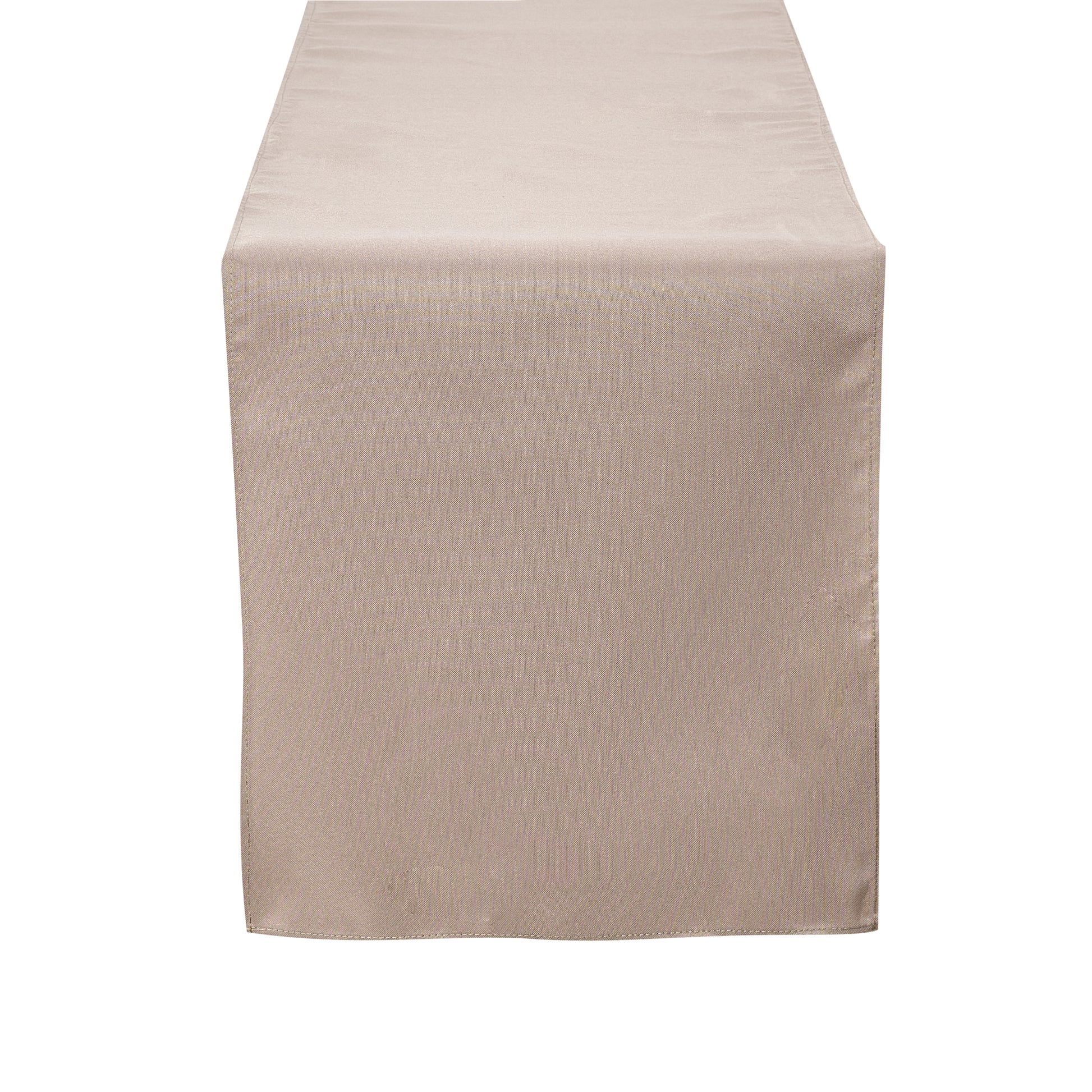 Polyester Table Runner Taupe end view