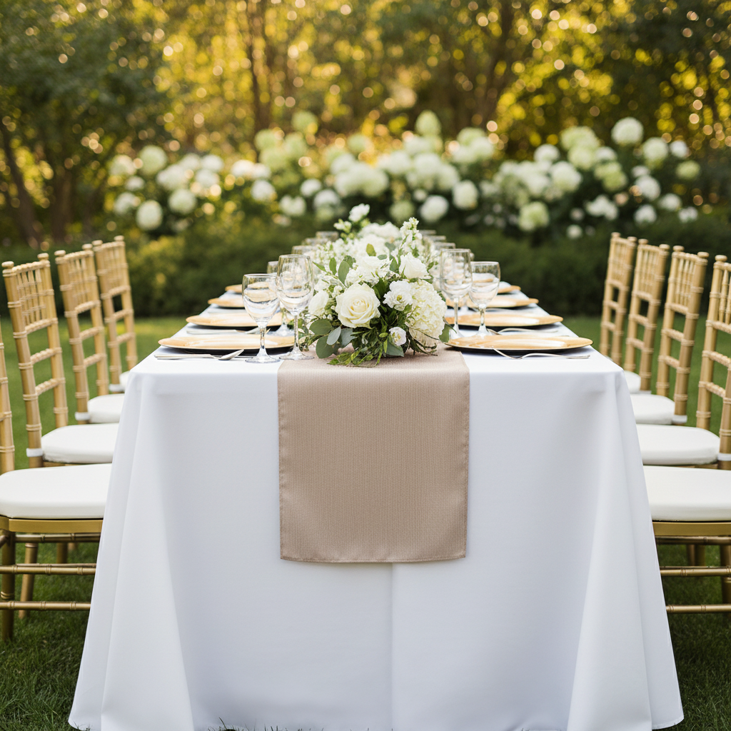Polyester Table Runner - Taupe