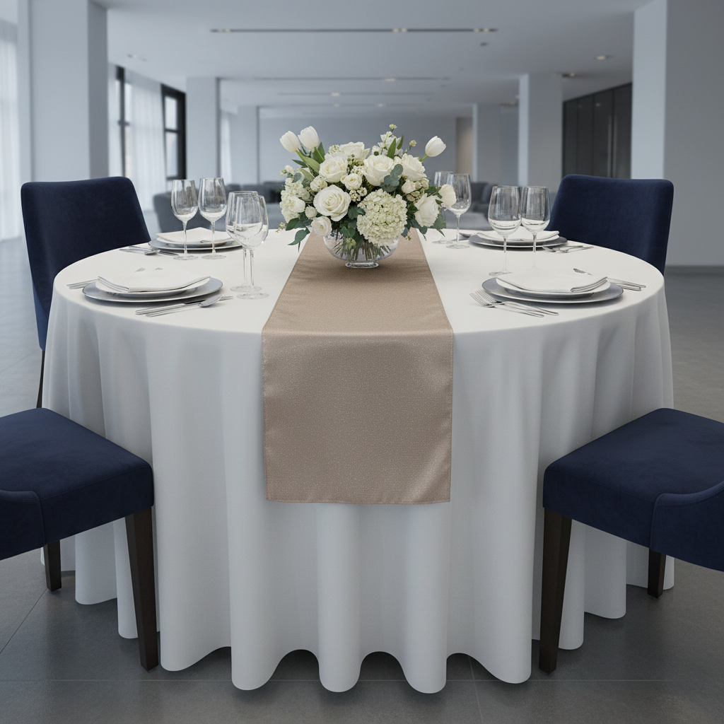 Polyester Table Runner - Taupe