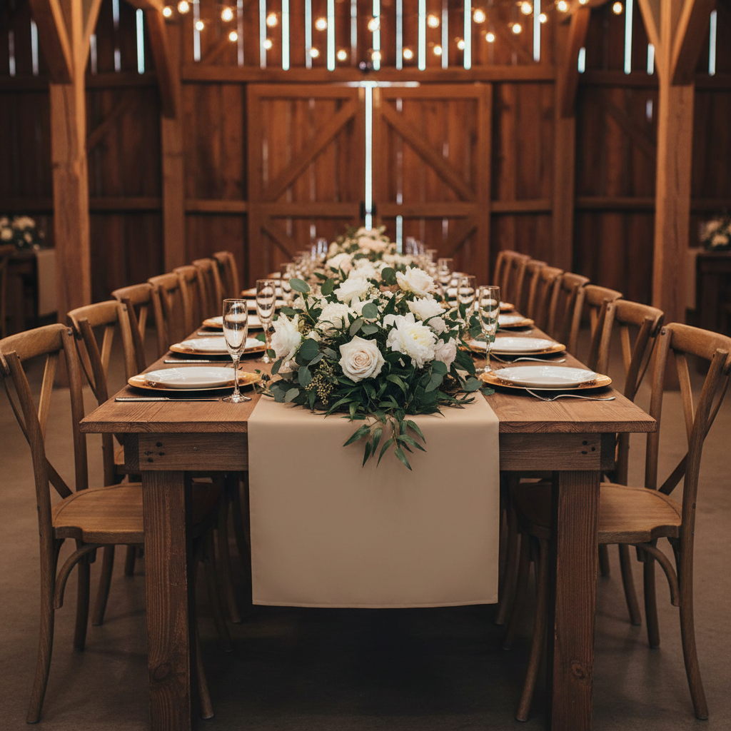 Polyester Table Runner - Taupe