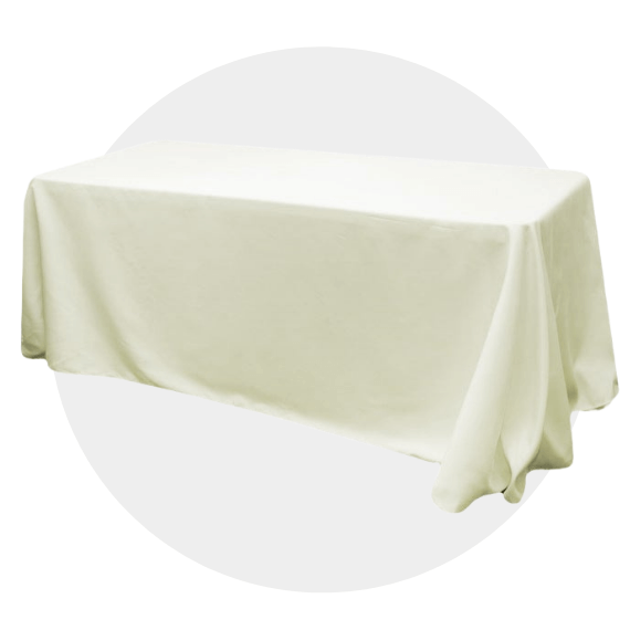 90"x132" Rectangle Tablecloths (for 6ft table)