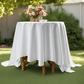 Economy Polyester Tablecloth 132" Round - White