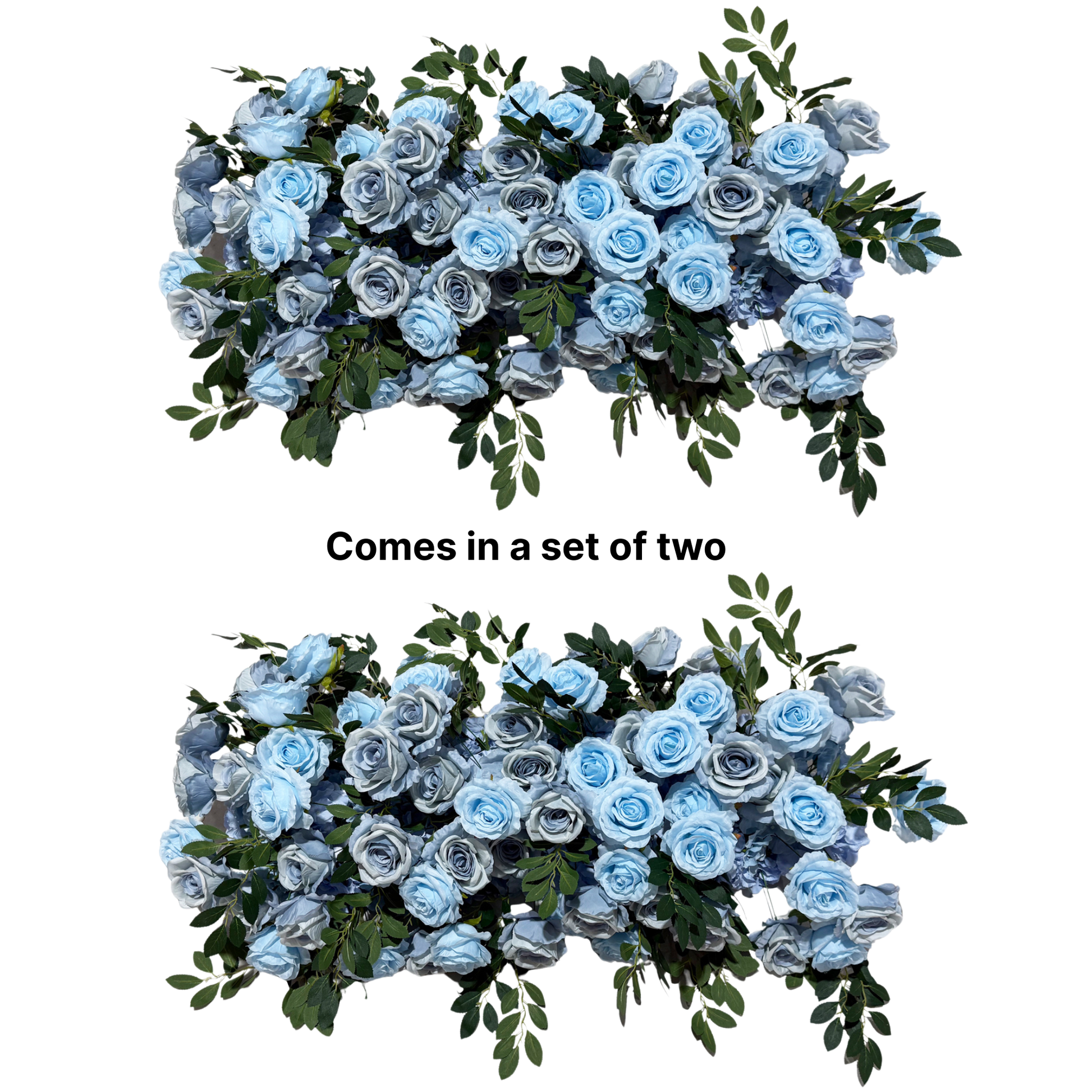 2 pcs/pk Premade Flower Backdrop Arch/Table Runner Decor - Baby Blue bundle