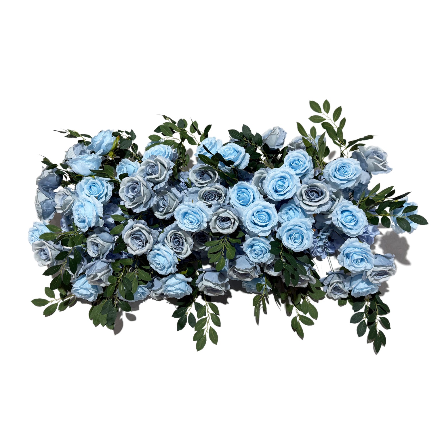 2 pcs/pk Premade Flower Backdrop Arch/Table Runner Decor Baby Blue top view