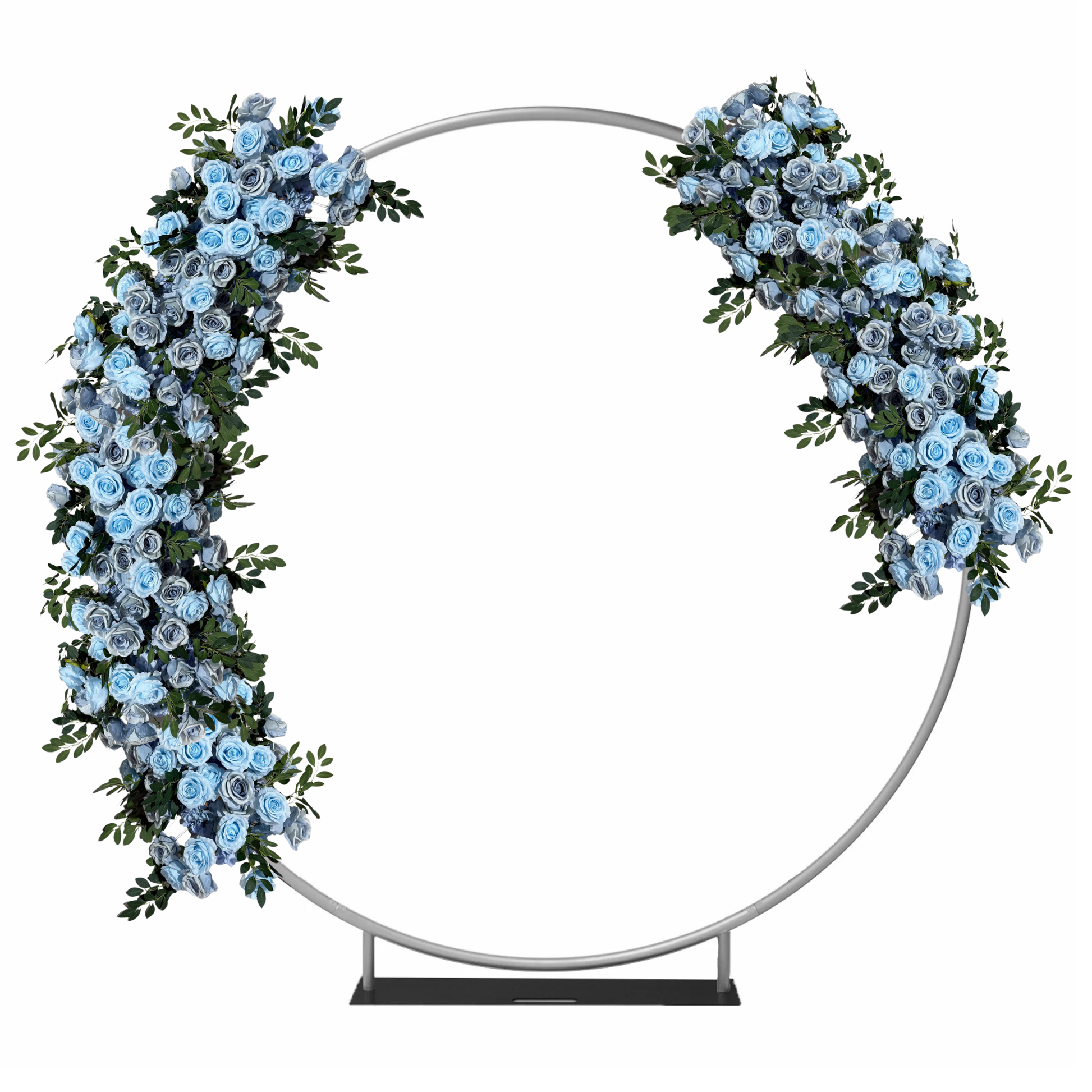 2 pcs/pk Premade Flower Backdrop Arch/Table Runner Decor Blue on round arch