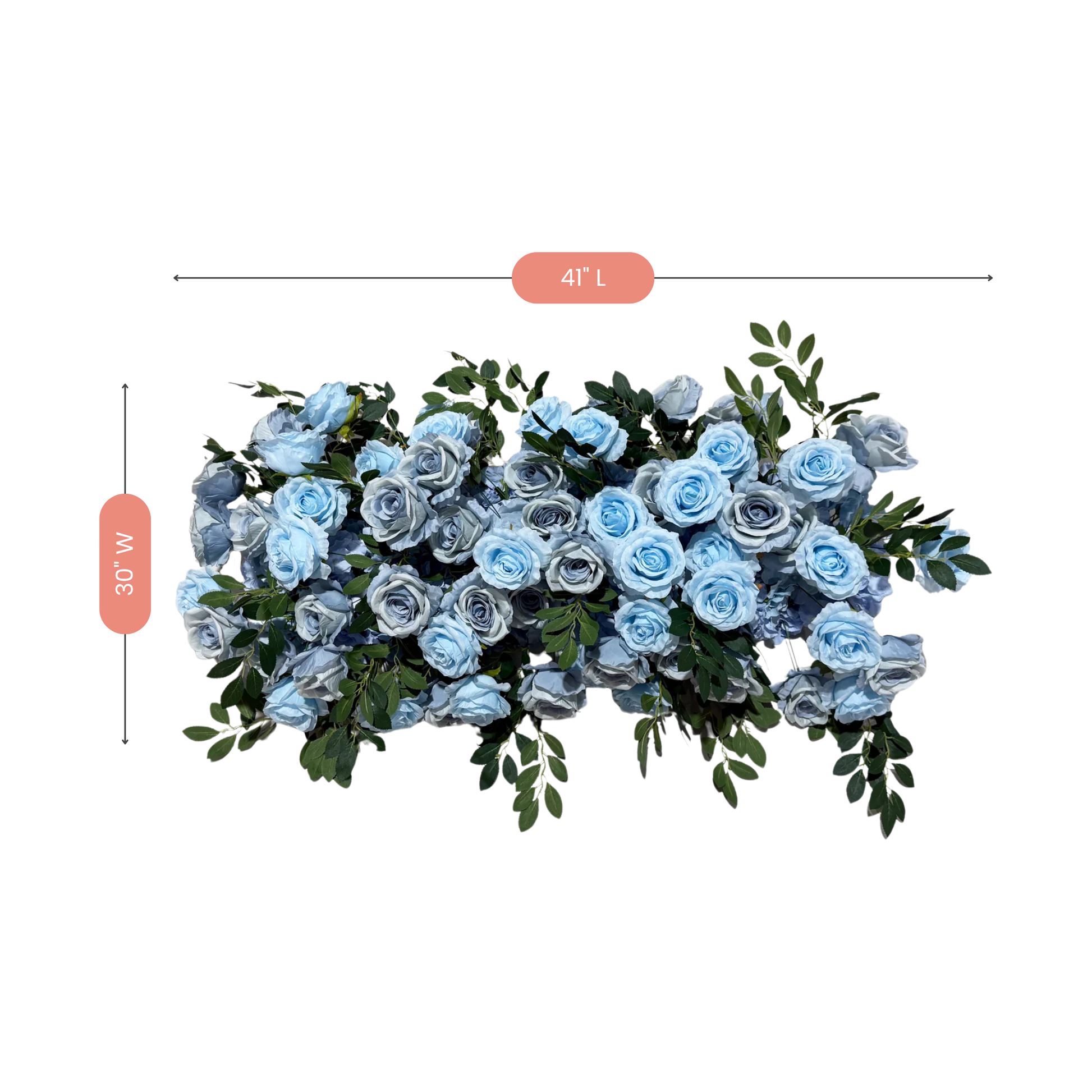 2 pcs/pk Premade Flower Backdrop Arch/Table Runner Decor Blue infographic 