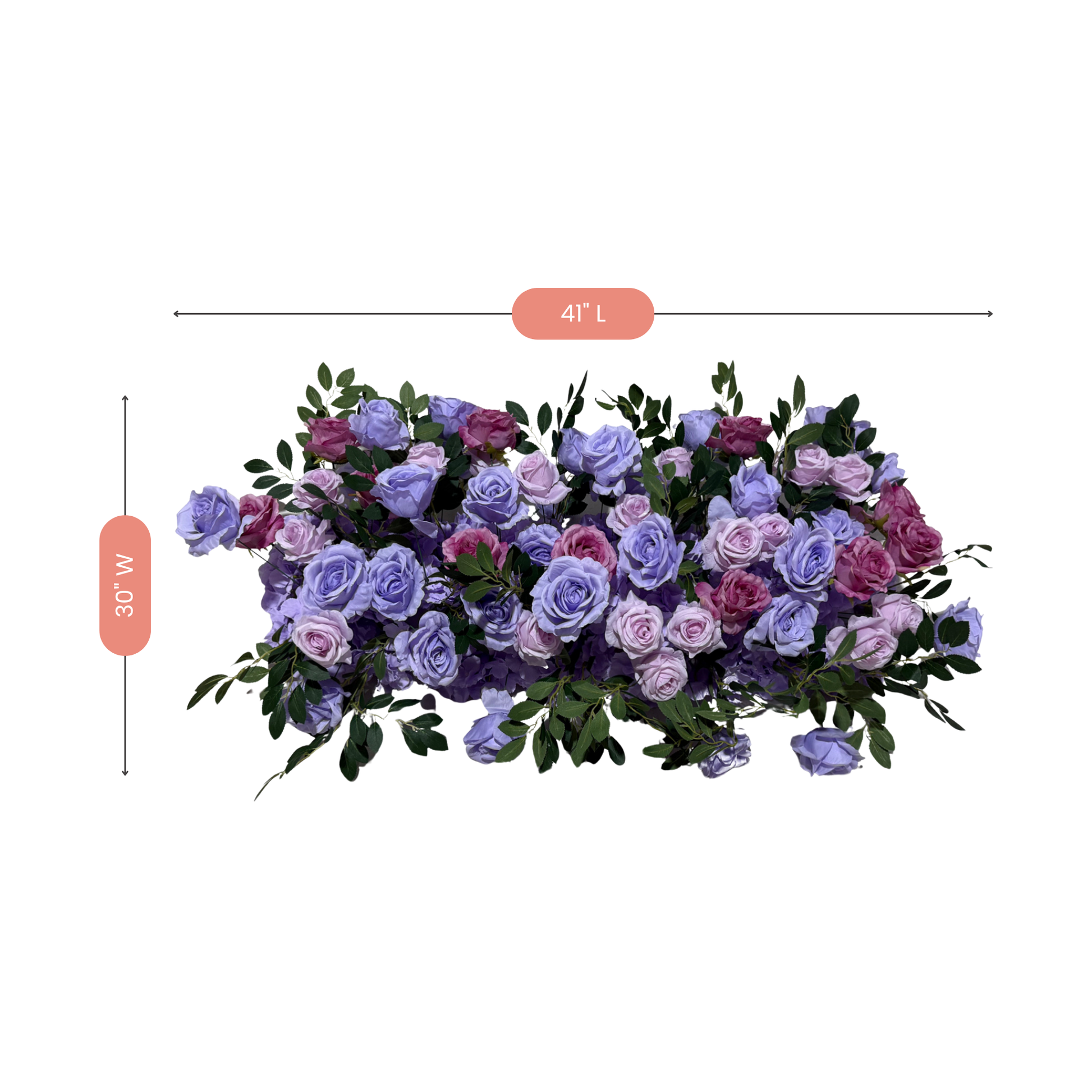 2 pcs/pk Premade Flower Backdrop Arch/Table Runner Decor Lavender infographic 
