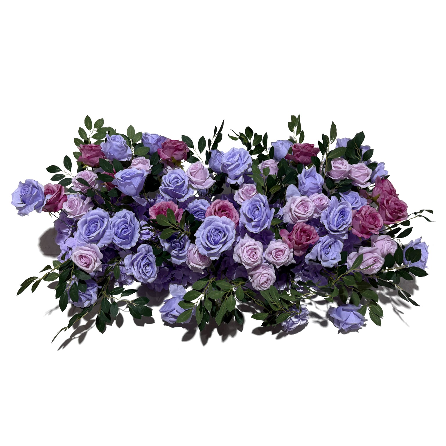 2 pcs/pk Premade Flower Backdrop Arch/Table Runner Decor Lavender top view
