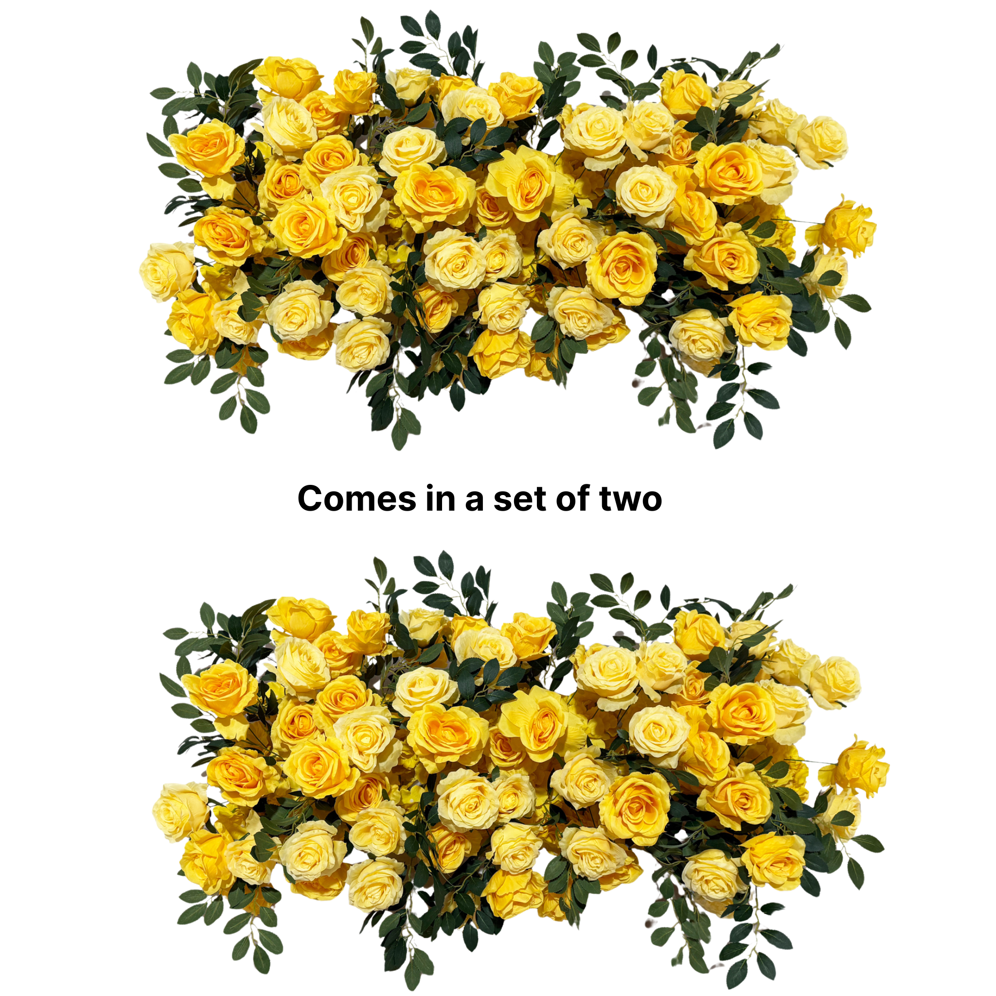 2 pcs/pk Premade Flower Backdrop Arch/Table Runner Decor - Pastel Yellow
