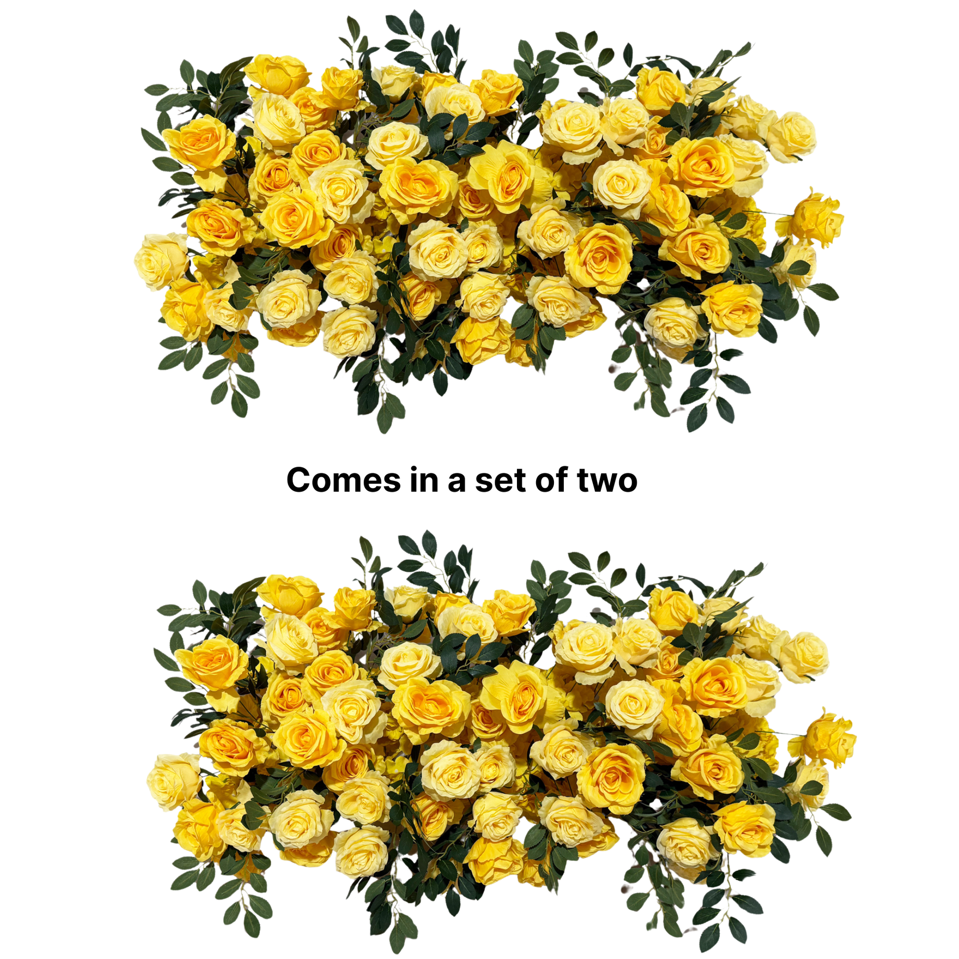 2 pcs/pk Premade Flower Backdrop Arch/Table Runner Decor - Pastel Yellow
