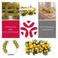 2 pcs/pk Premade Flower Backdrop Arch/Table Runner Decor Pastel Yellow collage