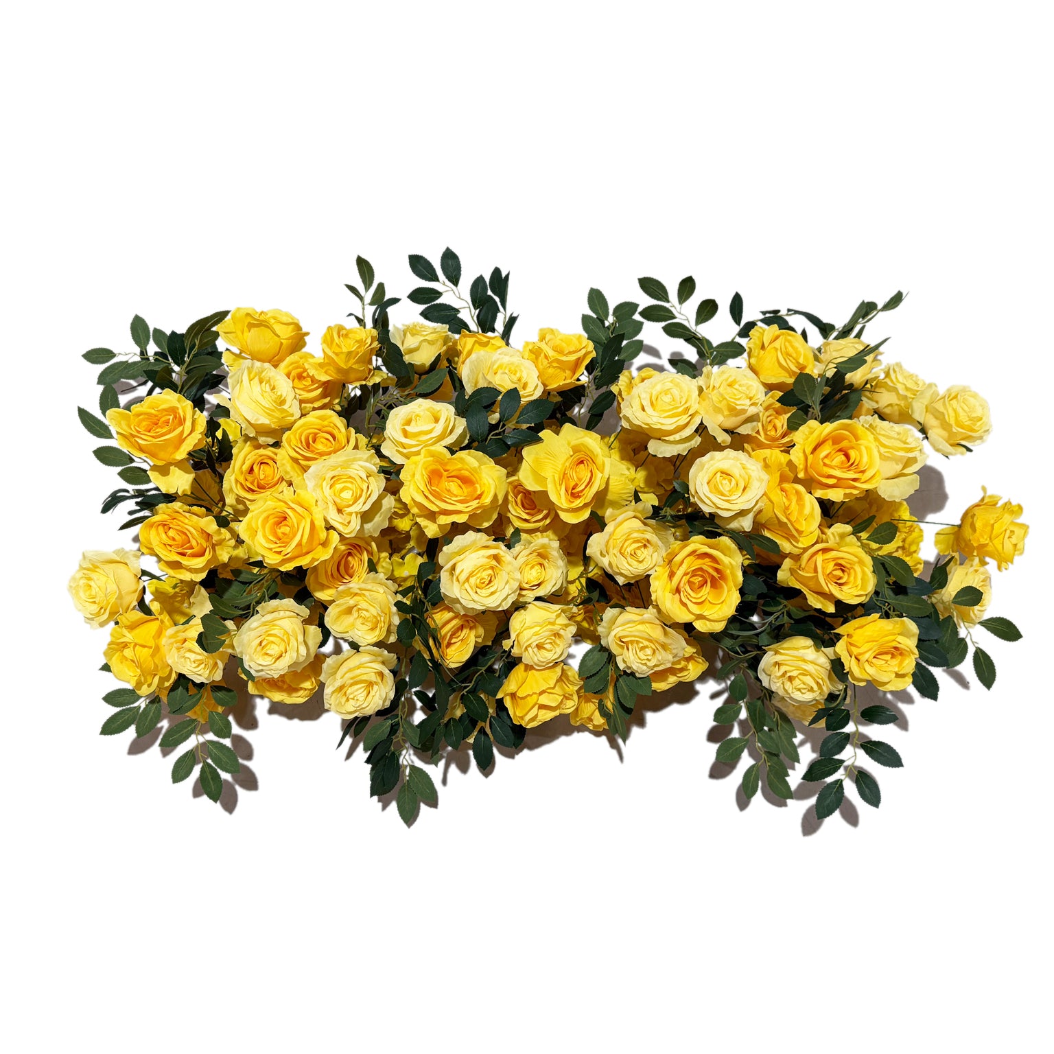 2 pcs/pk Premade Flower Backdrop Arch/Table Runner Decor - Pastel Yellow
