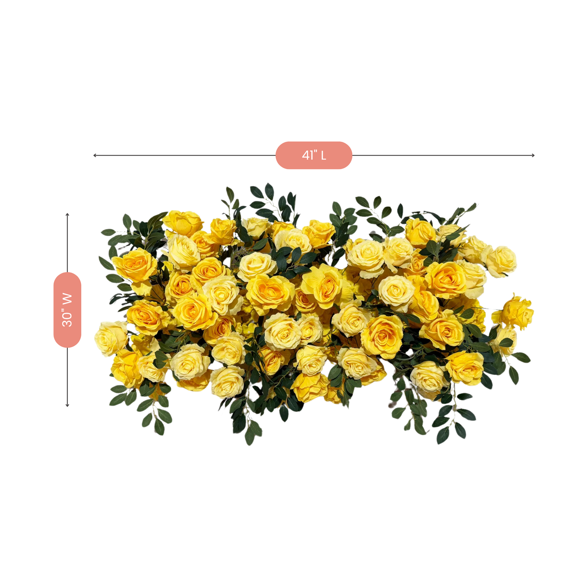 2 pcs/pk Premade Flower Backdrop Arch/Table Runner Decor Pastel Yellow infographic 
