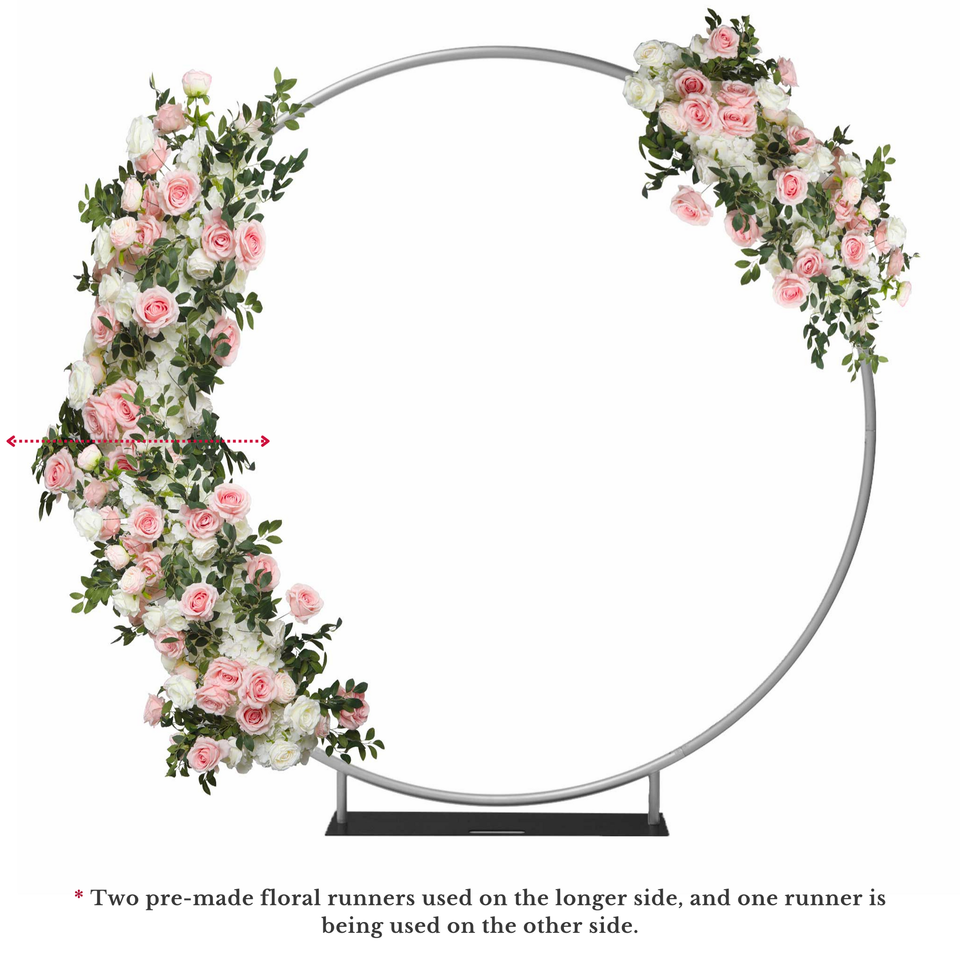 Premade Flower Backdrop Arch/Table Runner Decor - Light Pink & White