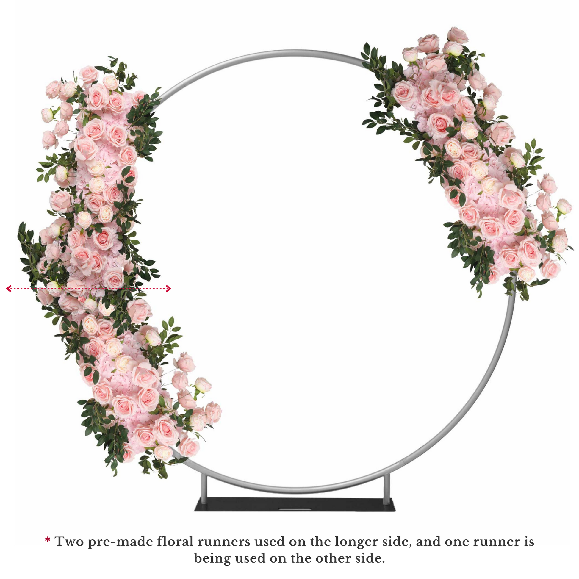 Premade Flower Backdrop Arch/Table Runner Decor - Pink