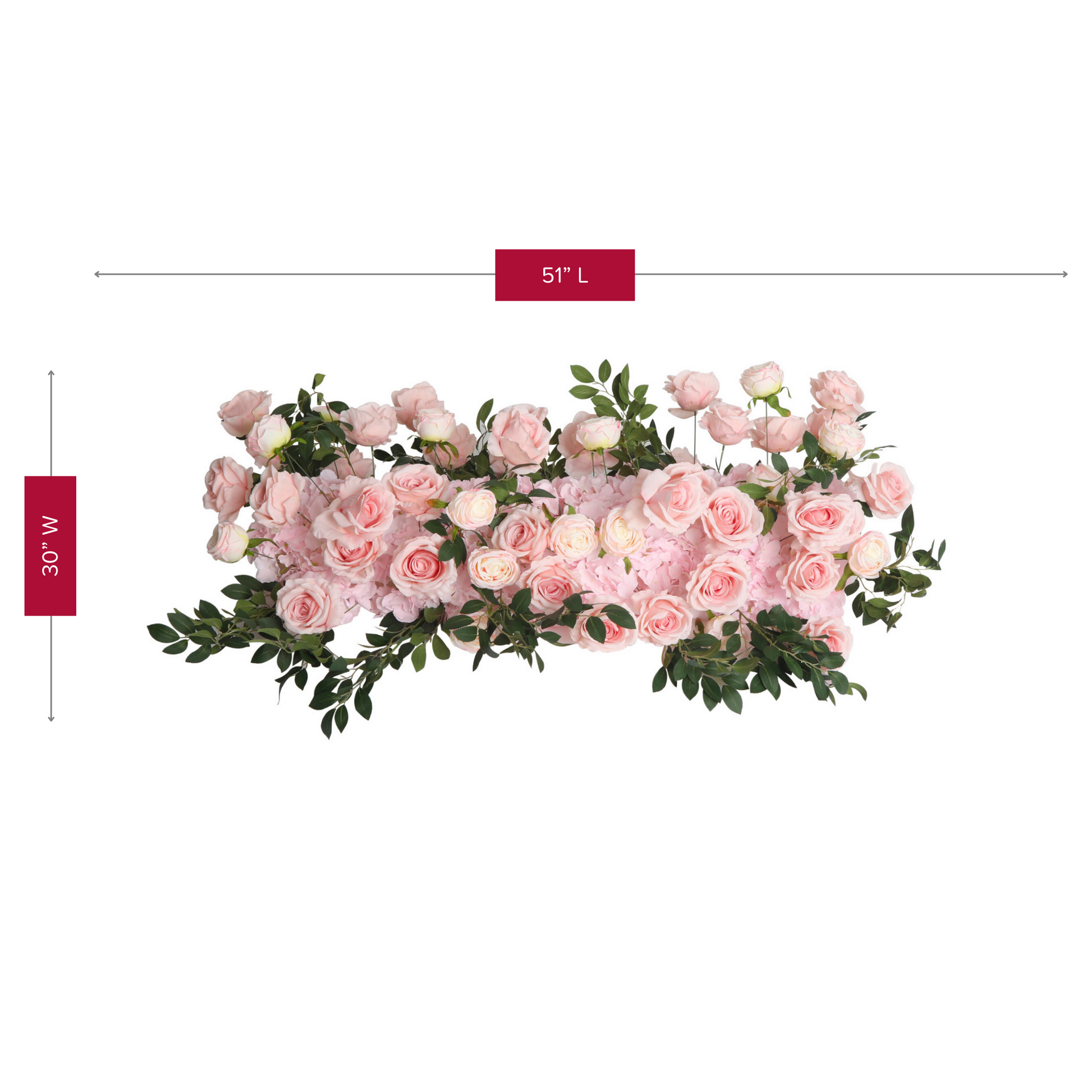 Premade Flower Backdrop Arch/Table Runner Decor - Pink