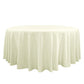 Premium 120" Round Ivory Spun Polyester Tablecloth front view