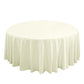 Premium 120" Round Ivory Spun Polyester Tablecloth top view
